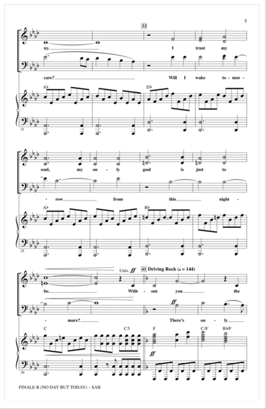Finale B (No Day But Today) 3-Part scores gallery preview page 4