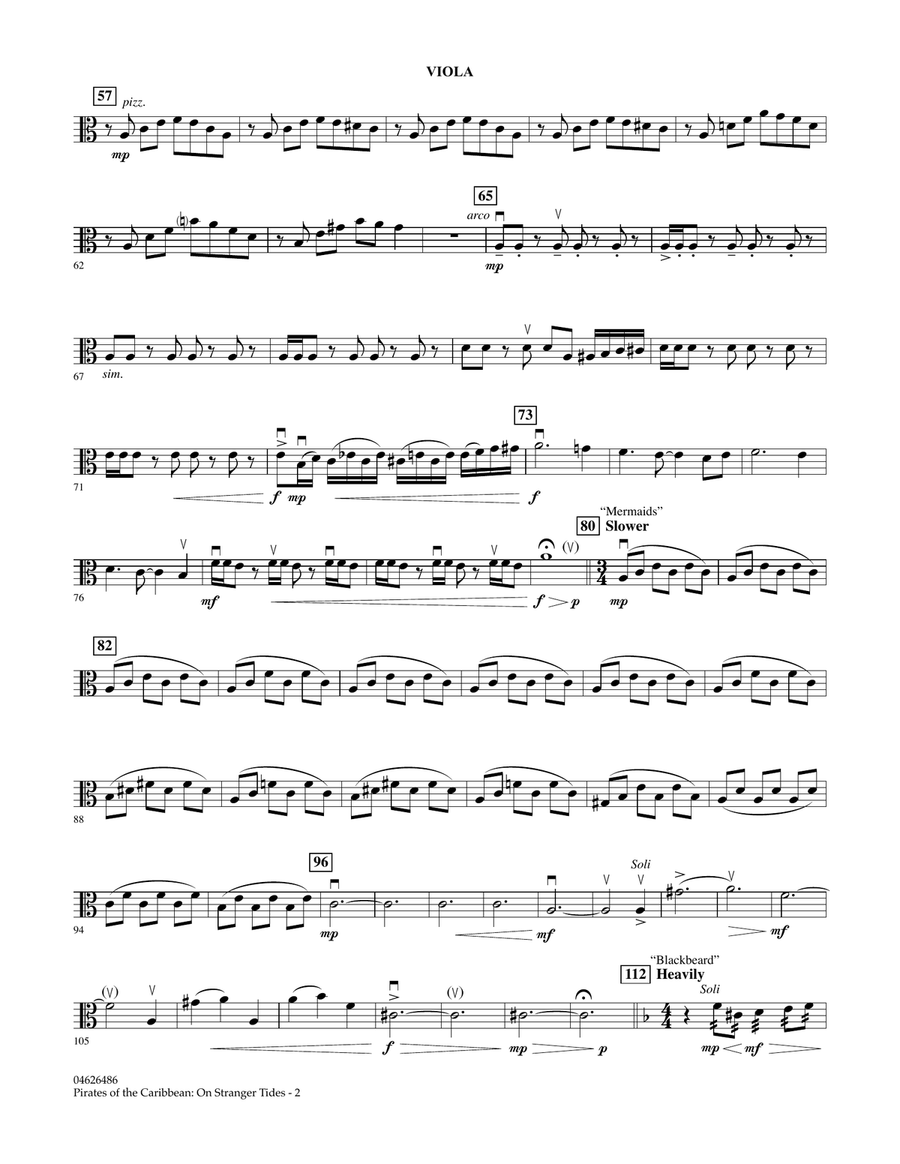 Pirates Of The Caribbean: On Stranger Tides - Viola Orchestra scores gallery preview page 2