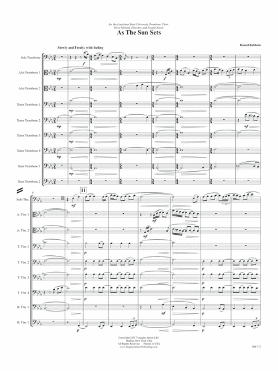 As the Sun Sets Trombone scores gallery preview page 4