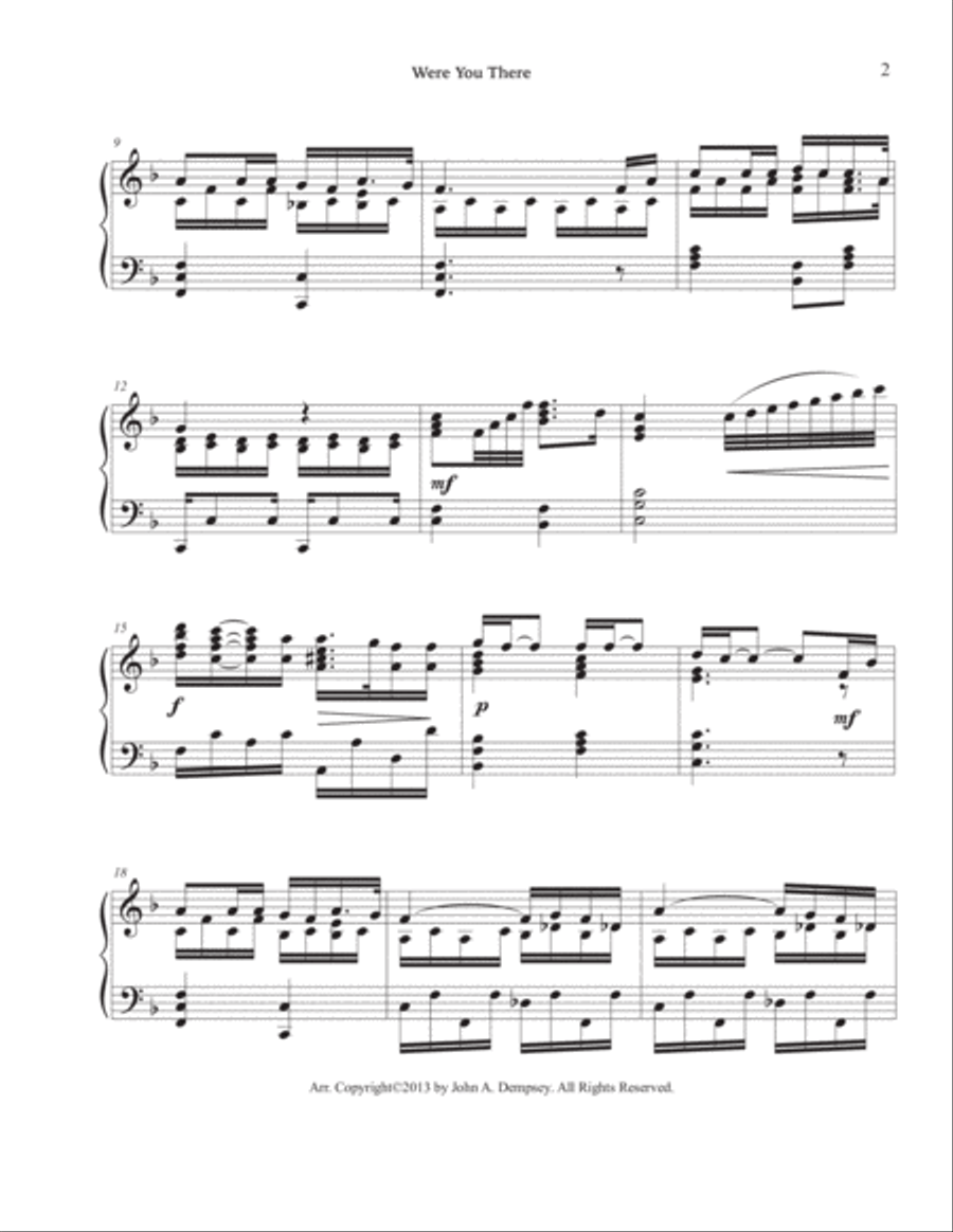 Were You There (Piano Solo in F Major) Piano Solo scores gallery preview page 4