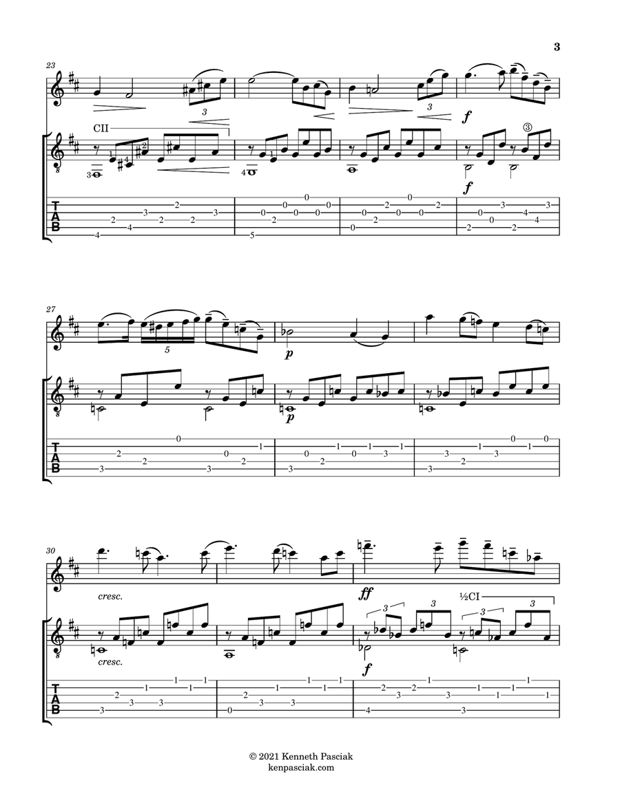 Meditation (for Flute and Guitar) Chamber Music scores gallery preview page 5