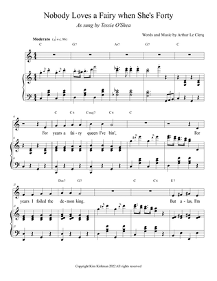 Nobody Love a Fairy When She's Forty - in C major (soprano key)