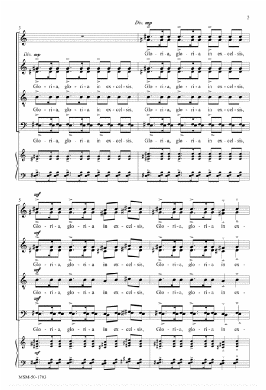 Gloria in excelsis Deo Gloria in excelsis Deo Divisi scores gallery preview page 3