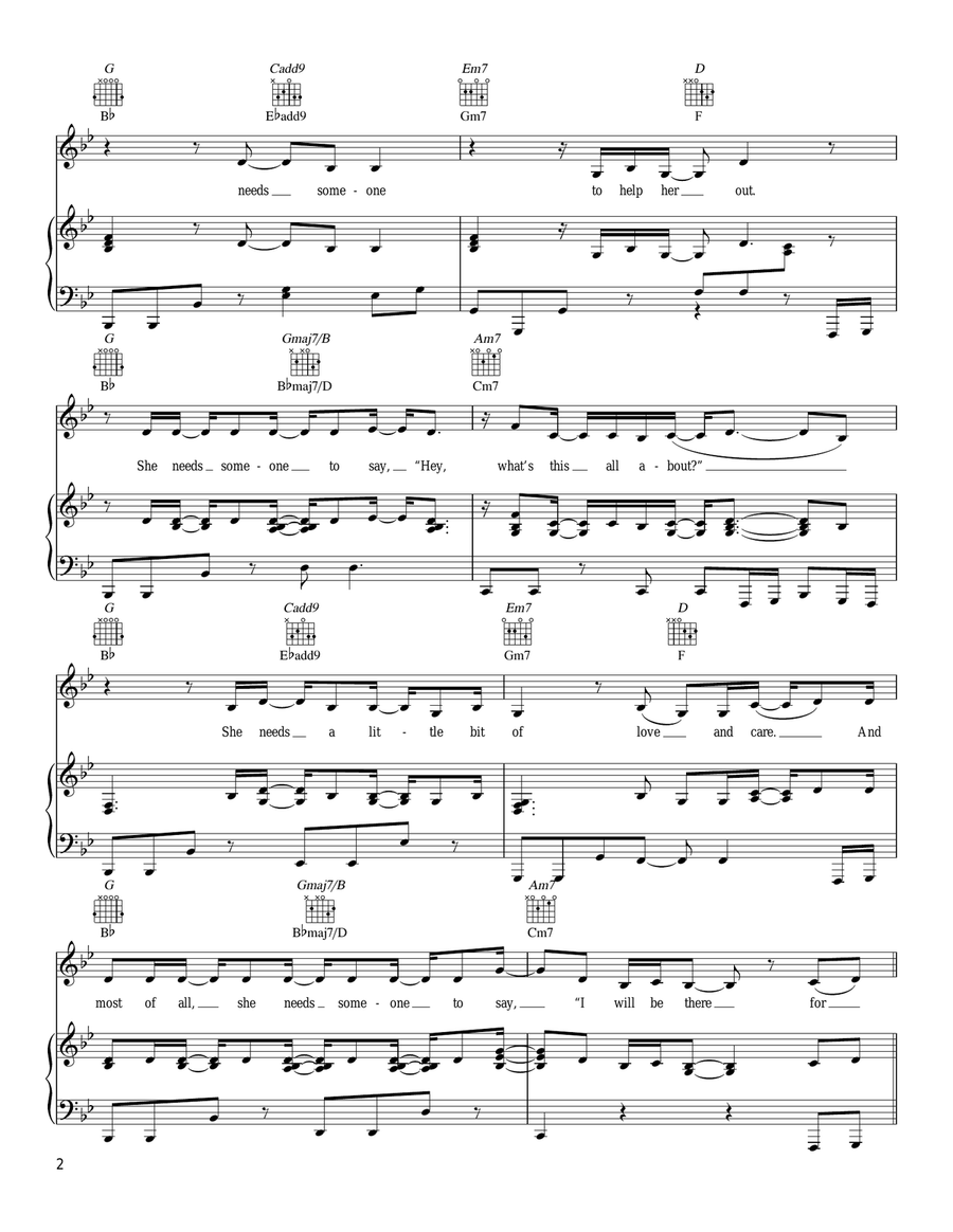 No Matter What Piano, Vocal, Guitar scores gallery preview page 2