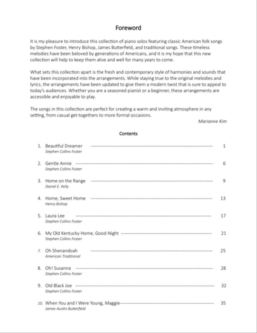 Home, Sweet Home - 10 Songs of Love and Longing Piano Solo scores gallery preview page 2