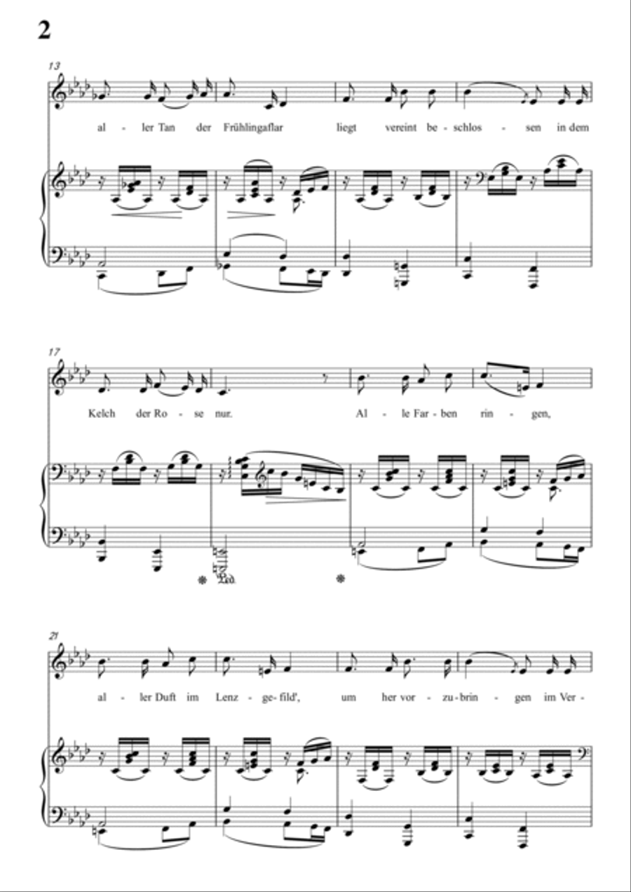 Schumann-Rose,Meer und Sonne in A♭ Major for Voice and Piano Voice Solo scores gallery preview page 3