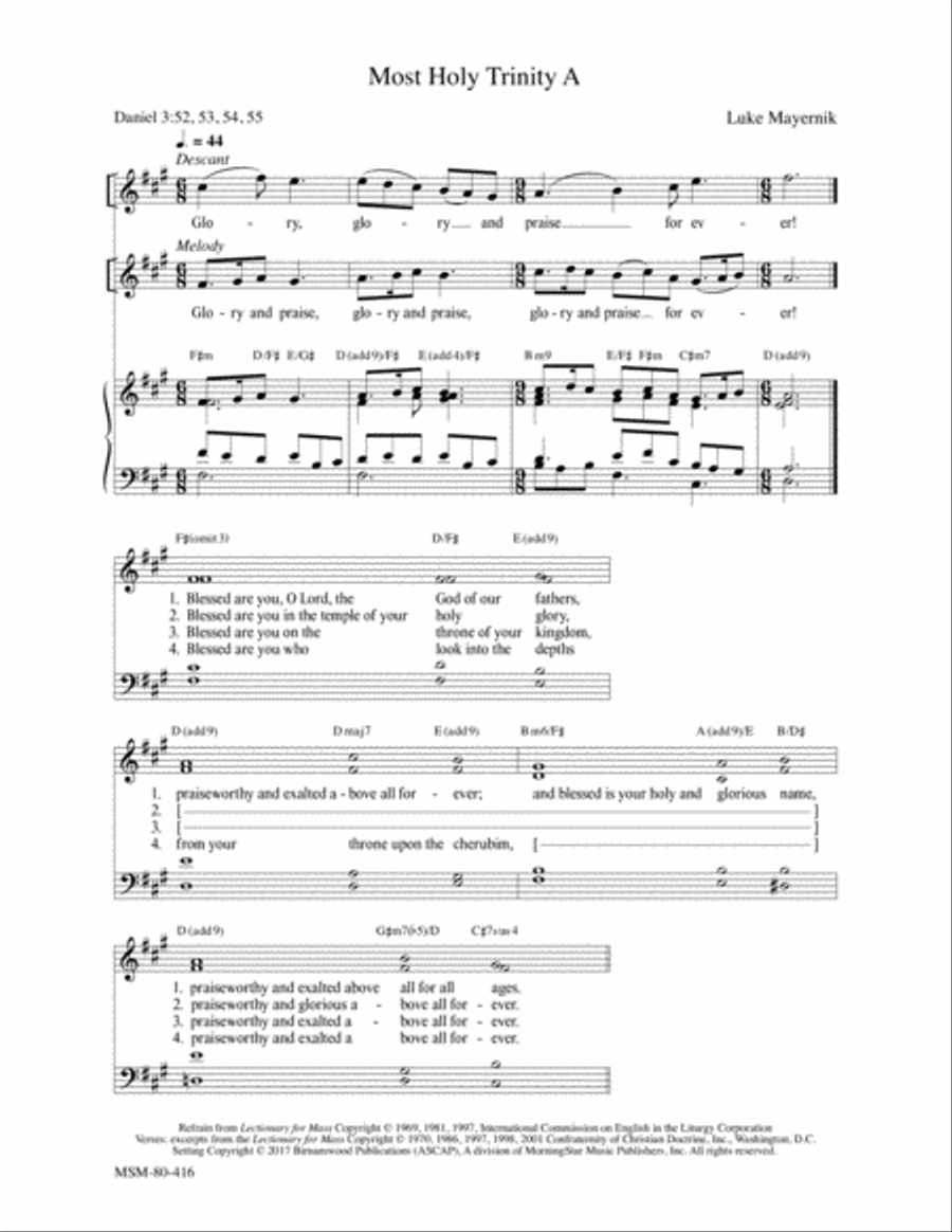 Most Holy Trinity A 4-Part scores gallery preview page 1