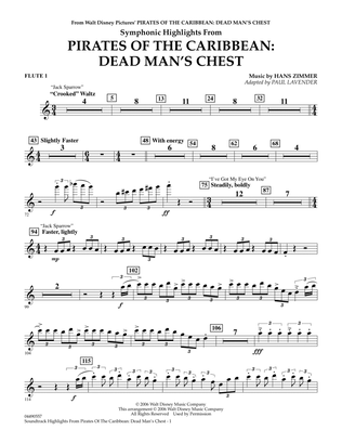 Book cover for Soundtrack Highlights from Pirates Of The Caribbean: Dead Man's Chest - Flute 1