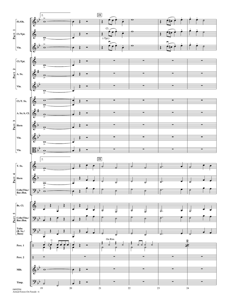 Armed Forces on Parade - Conductor Score (Full Score) Concert Band scores gallery preview page 4