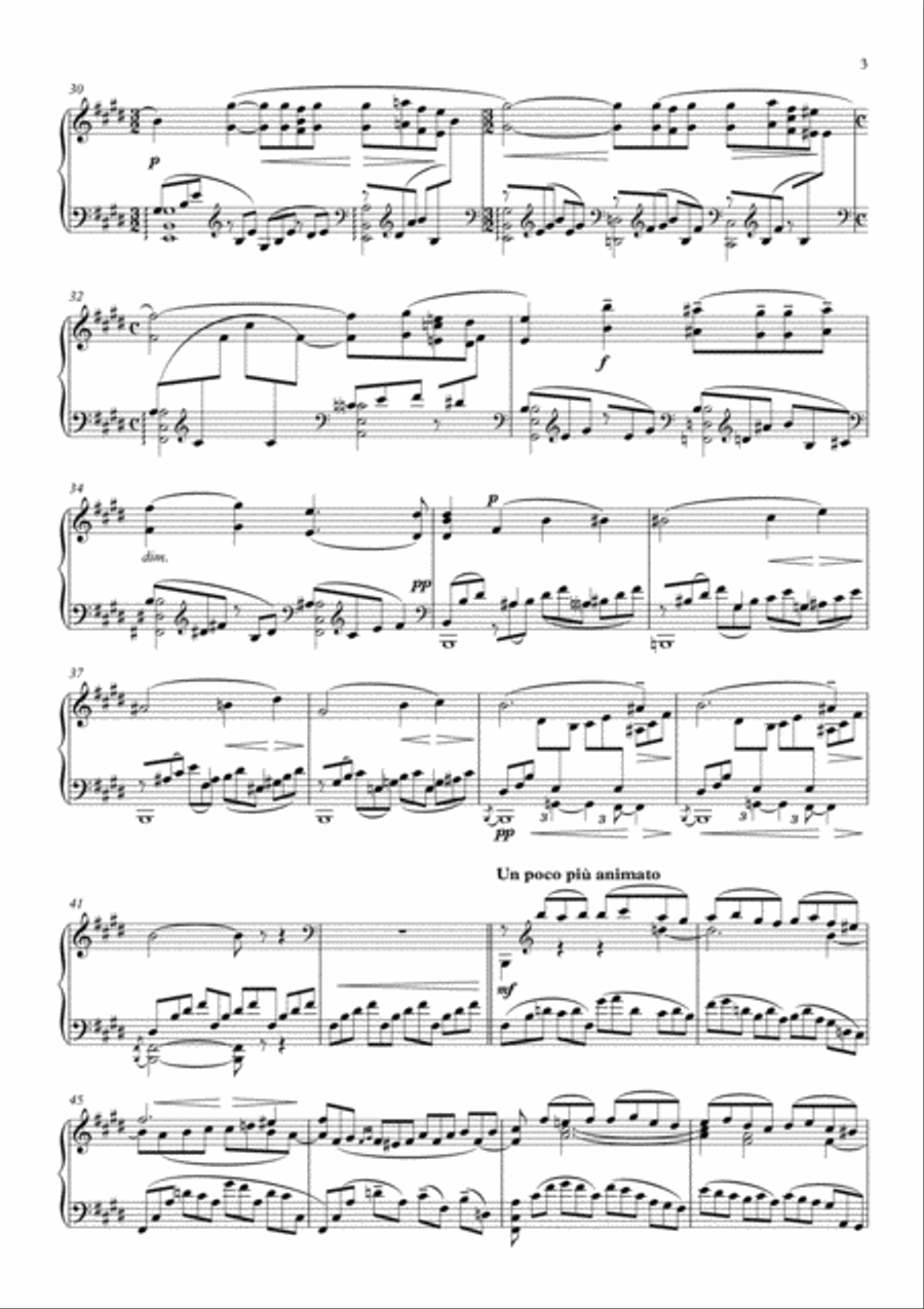 S. Rachmaninov - Piano Concerto n.2 in c minor - 2nd movement - Transcription for piano solo Piano Solo scores gallery preview page 3