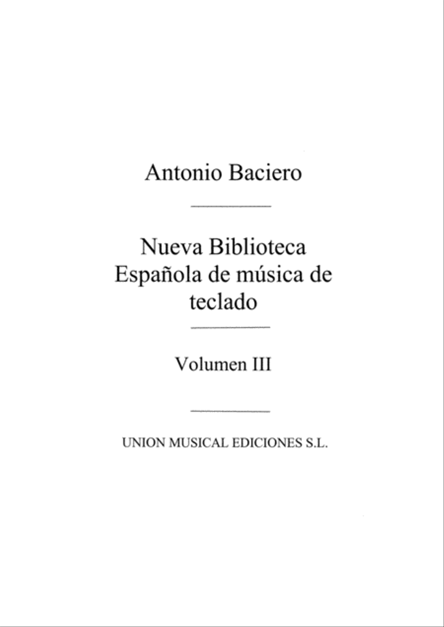 Nueva Biblioteca Espanola Vol.3 Piano Solo scores gallery preview page 1