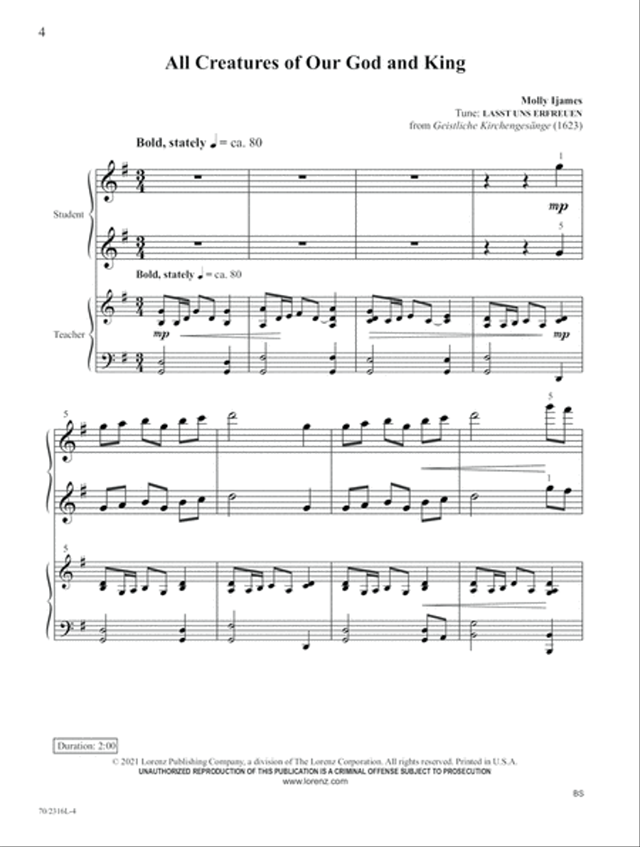 Hymn Keys for Student and Teacher Piano Method scores gallery preview page 4