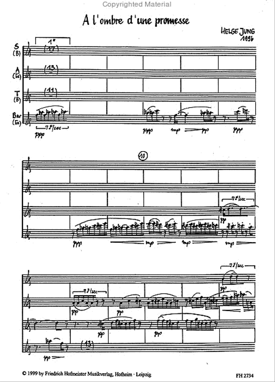 A l´ombre d´une promesse A l´ombre d´une promesse Saxophone Quartet scores gallery preview page 2