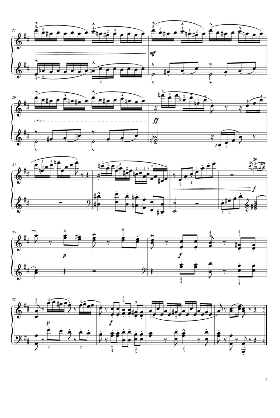 Sonata in D Major Hob. XVI 37 Movement I - Franz Joseph Haydn Piano Solo scores gallery preview page 3