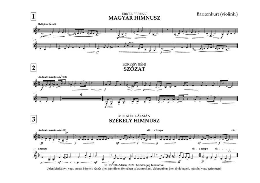 Indulókönyv 2020 - 26 Baritonkürt (violinkulcs) Concert Band scores gallery preview page 5
