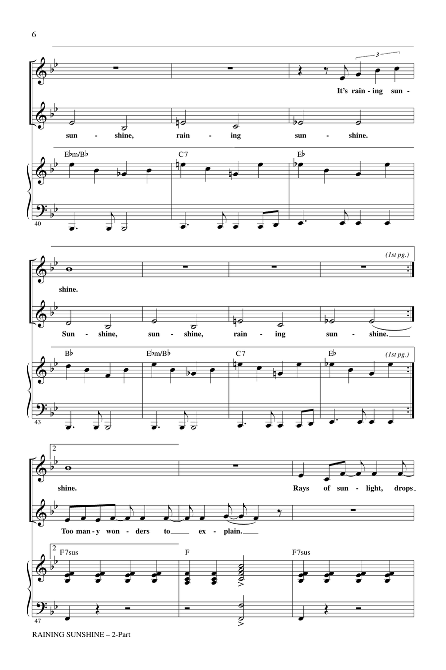 Raining Sunshine (from Cloudy With A Chance Of Meatballs) 2-Part scores gallery preview page 5