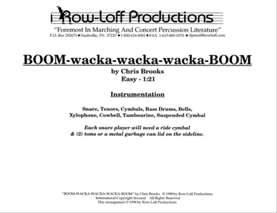 Boom-wacka-wacka-wacka-Boom w/Tutor Tracks Percussion Ensemble scores gallery preview page 2