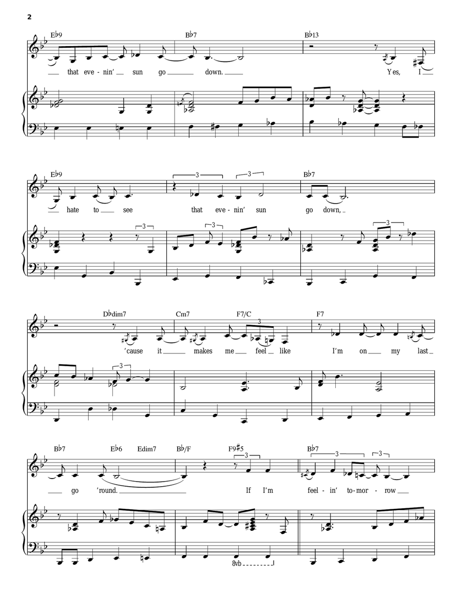 St. Louis Blues Piano, Vocal scores gallery preview page 2