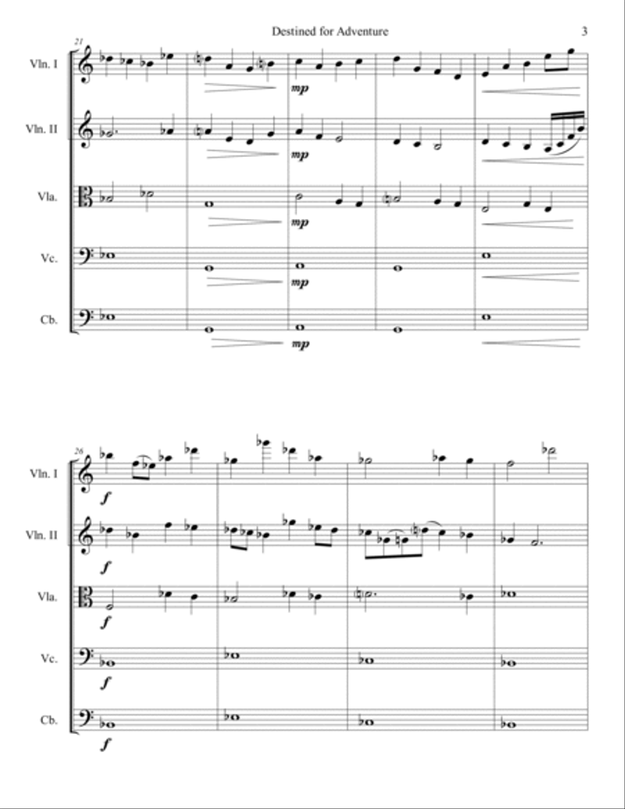 Destined for Adventure String Quartet scores gallery preview page 3