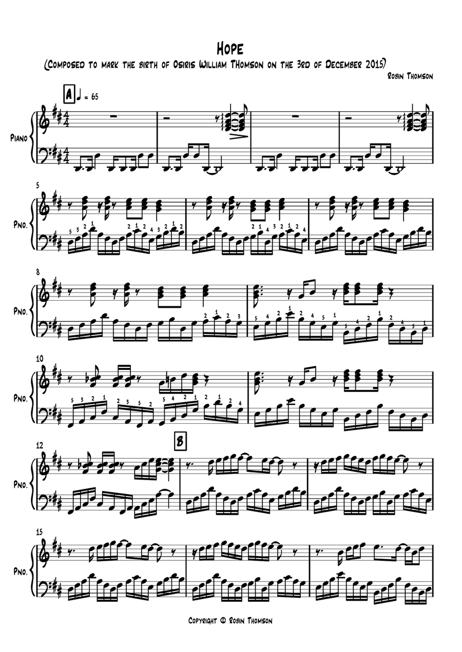 Hope Hope Piano Solo scores gallery preview page 2