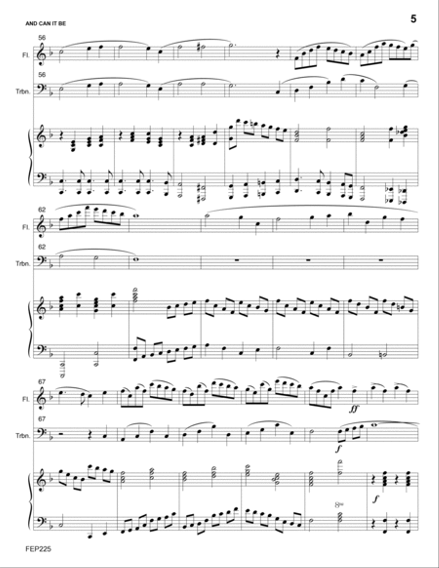 AND CAN IT BE - FLUTE and TROMBONE (or Baritone TC) with Piano Accompaniment Flute scores gallery preview page 5