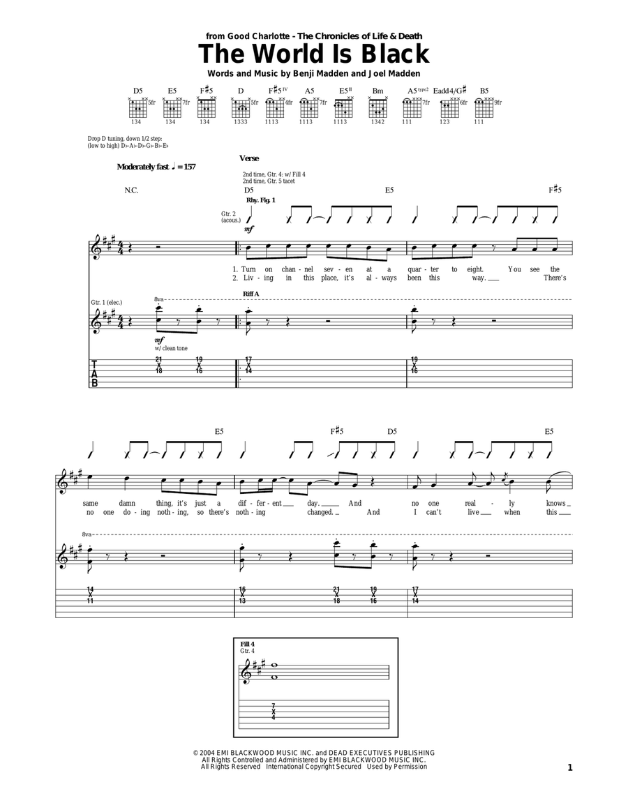 The World Is Black Acoustic Guitar scores gallery preview page 1