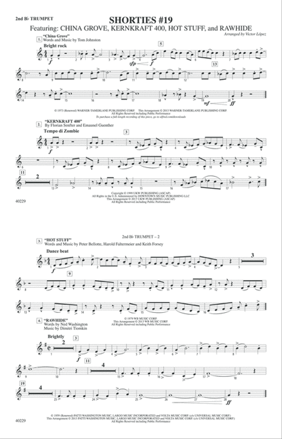 Shorties #19: 2nd B-flat Trumpet Marching Band scores gallery preview page 1