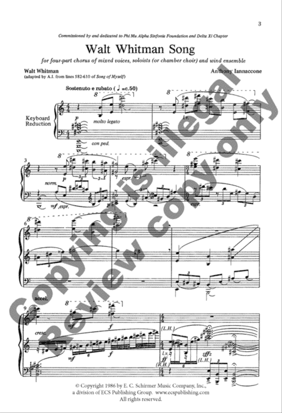 Walt Whitman Song 4-Part scores gallery preview page 14
