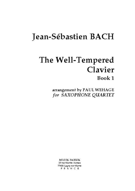 The Well-Tempered Clavier, Book1 BWV 846-869 - 24 preludes/fugues