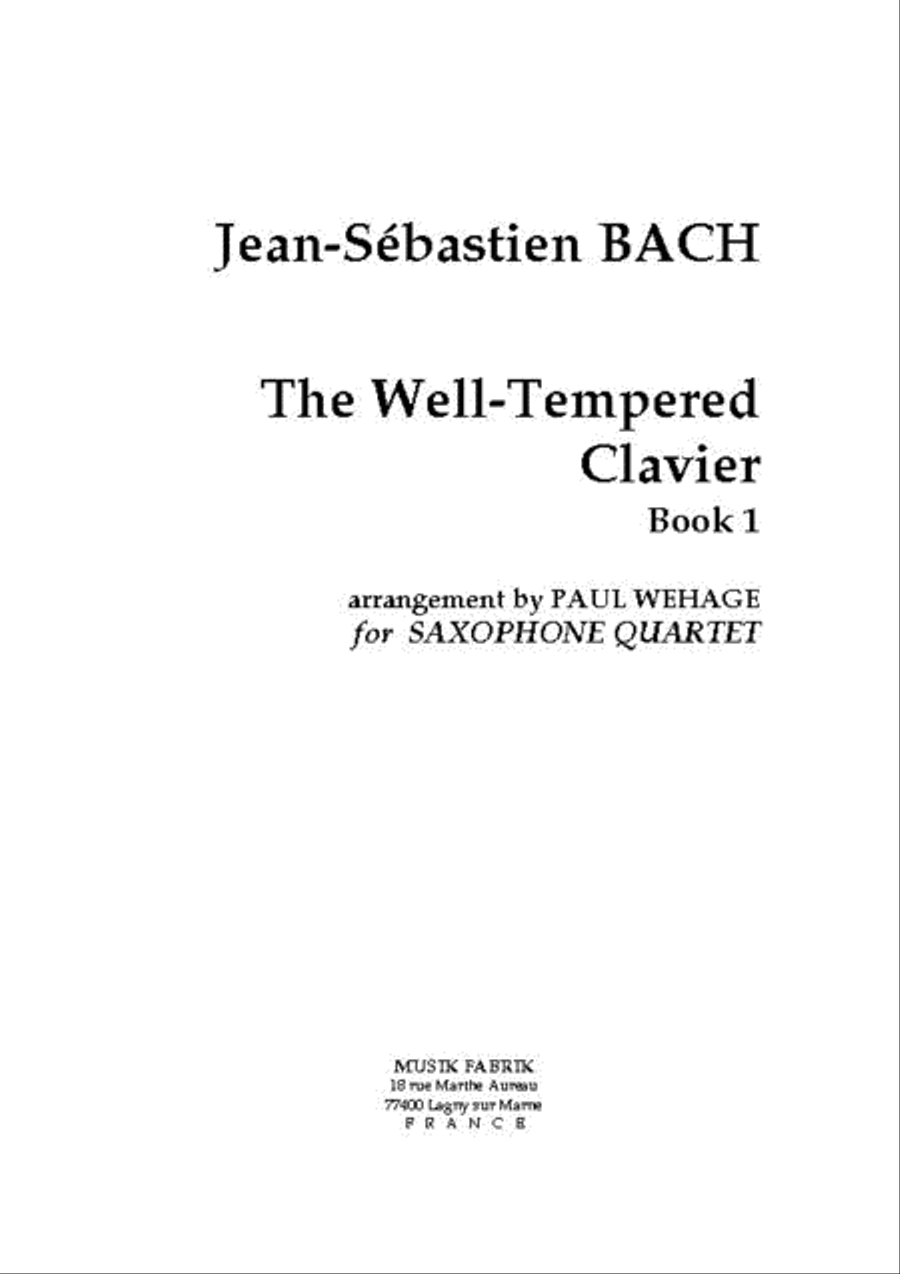 The Well-Tempered Clavier, Bk1 BWV 846-869 24 preludes/fugues Saxophone Quartet scores gallery preview page 1