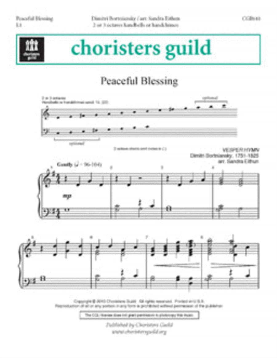 Peaceful Blessing Peaceful Blessing Handbell Choir scores gallery preview page 1