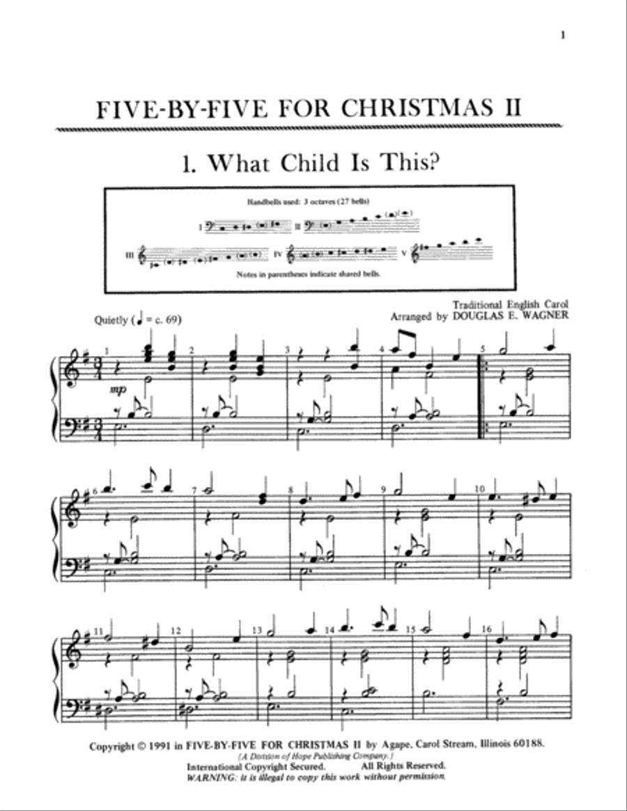 Five by Five for Christmas, Vol. 2 Handbell Choir scores gallery preview page 2