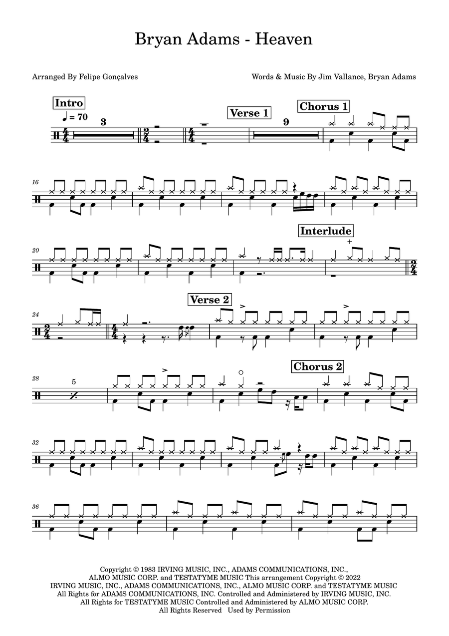 Heaven Drum Set scores gallery preview page 1