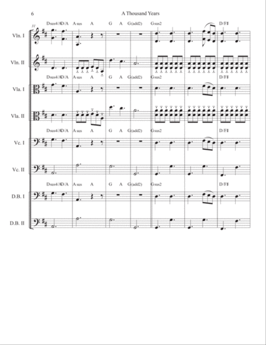 A Thousand Years Cello scores gallery preview page 6