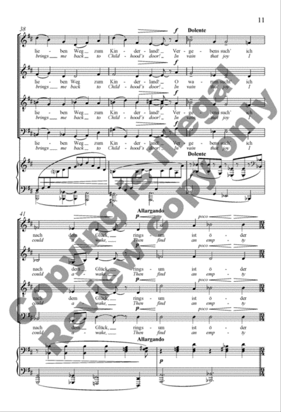 O wüsst’ ich doch den Weg zurück (O That I Knew the Way Back Home) 4-Part scores gallery preview page 22