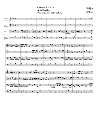 Wie eilen mit schwachen from cantata BWV 78 (arrangement for 4 recorders)