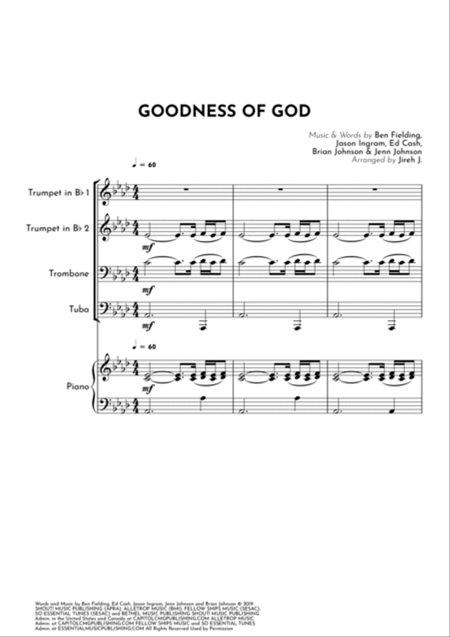 Goodness Of God Goodness Of God Brass Ensemble scores gallery preview page 2