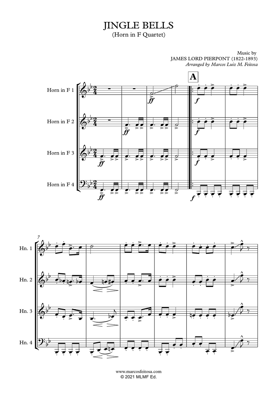 Christmas Song Collection (for Horn in F Quartet) - BOOK ONE Brass Quartet scores gallery preview page 3