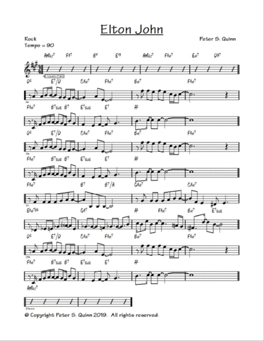 Elton John Piano Solo scores gallery preview page 1
