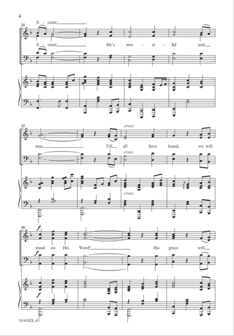 His Grace Will Lead Us Through 4-Part scores gallery preview page 5