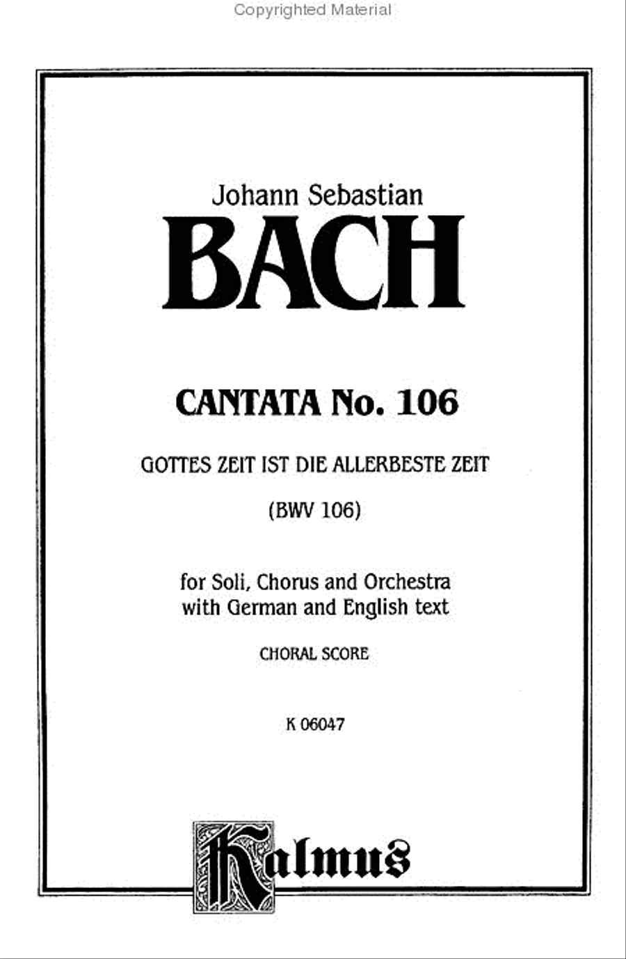 Cantata No. 106 -- Gottes Zeit ist die allerbeste Aeit 4-Part scores gallery preview page 2
