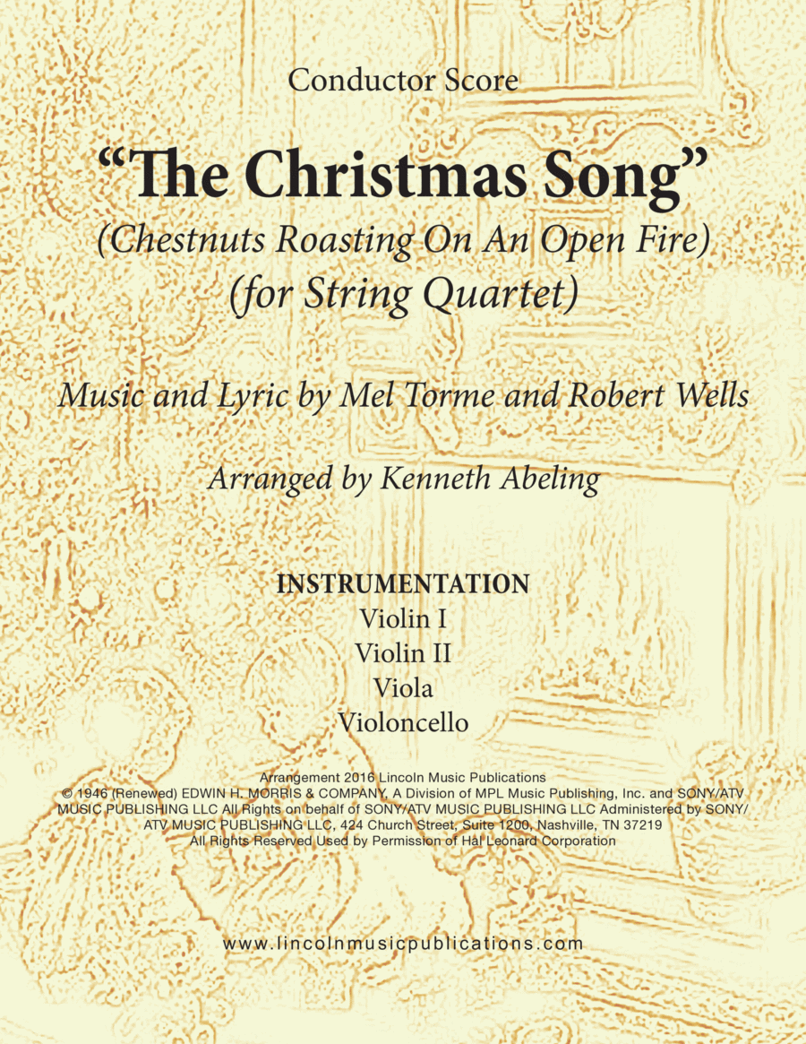 The Christmas Song (Chestnuts Roasting On An Open Fire) String Quartet scores gallery preview page 1