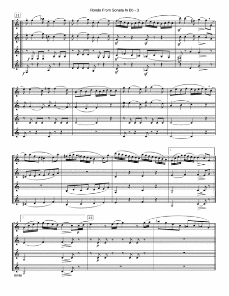 Rondo From Sonata In Bb (K.570) - Full Score