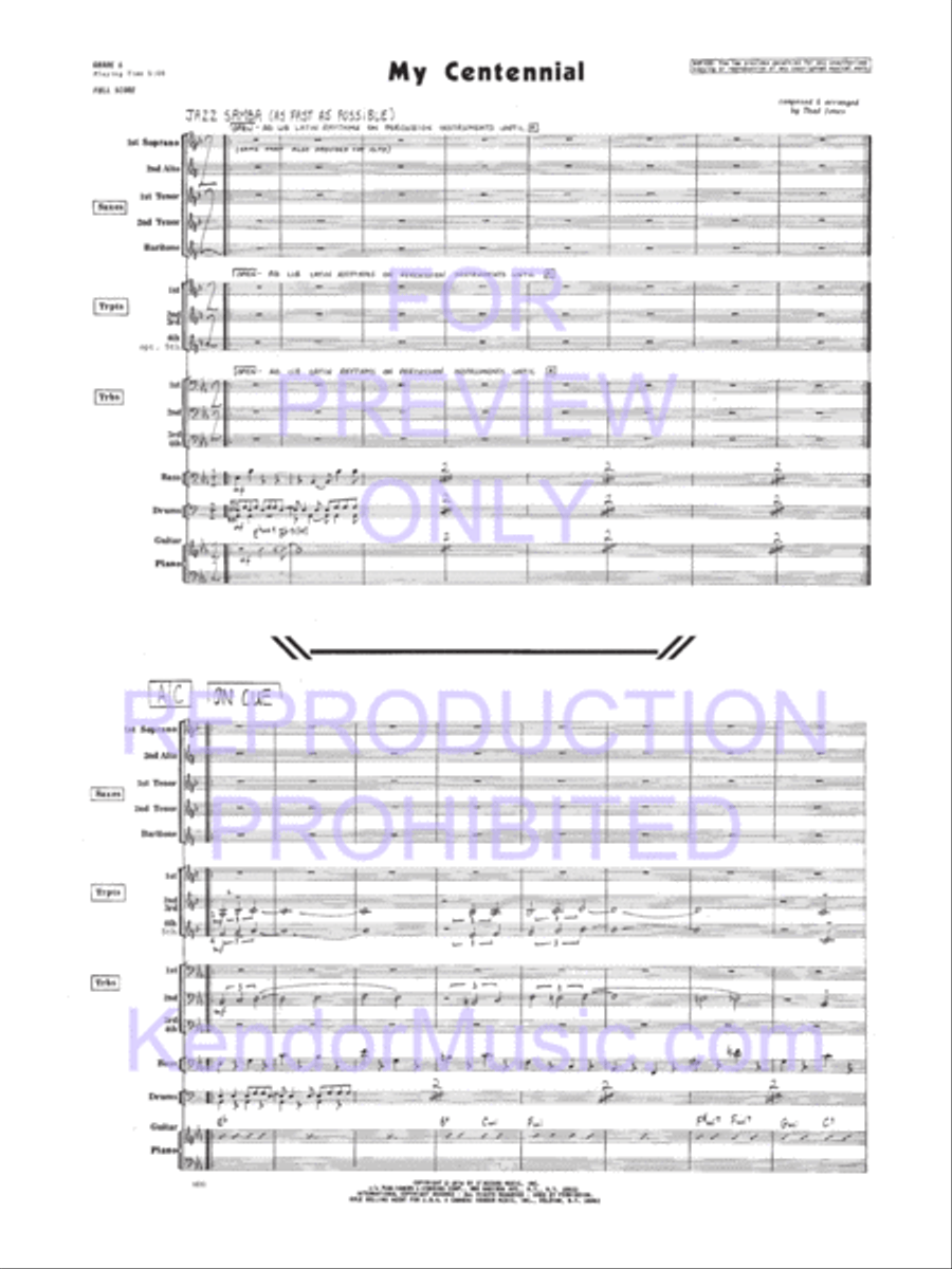 My Centennial My Centennial Jazz Ensemble scores gallery preview page 2