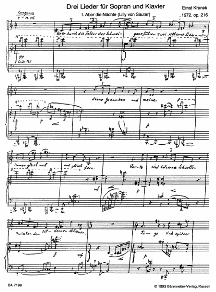 Drei Lieder for Soprano and Piano op. 216 Soprano Voice scores gallery preview page 2