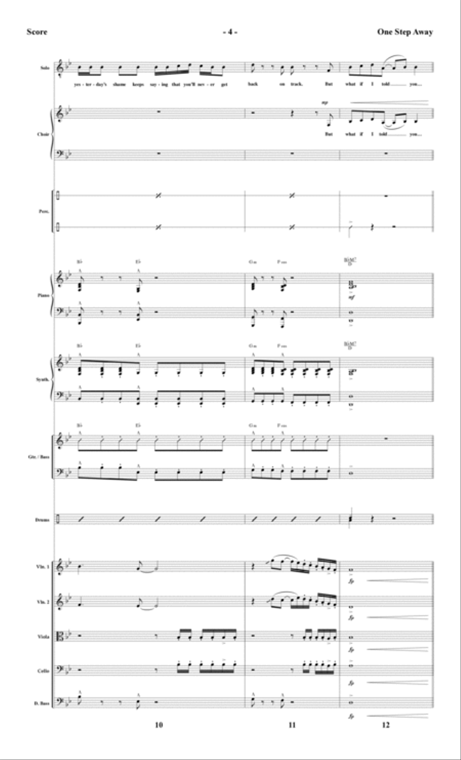 One Step Away - Full Score Choir scores gallery preview page 4