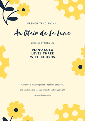 Au Clair De La Lune - Piano Solo - Intermediate - With Chords