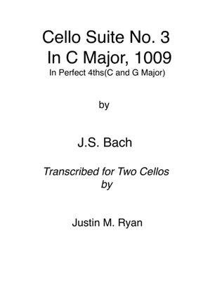 Cello Suite No. 3, BWV 1009: 1-6 in Perfect 4ths(C and G Major)