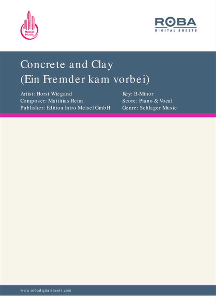 Concrete and Clay (Ein Fremder kam vorbei) Voice scores gallery preview page 1