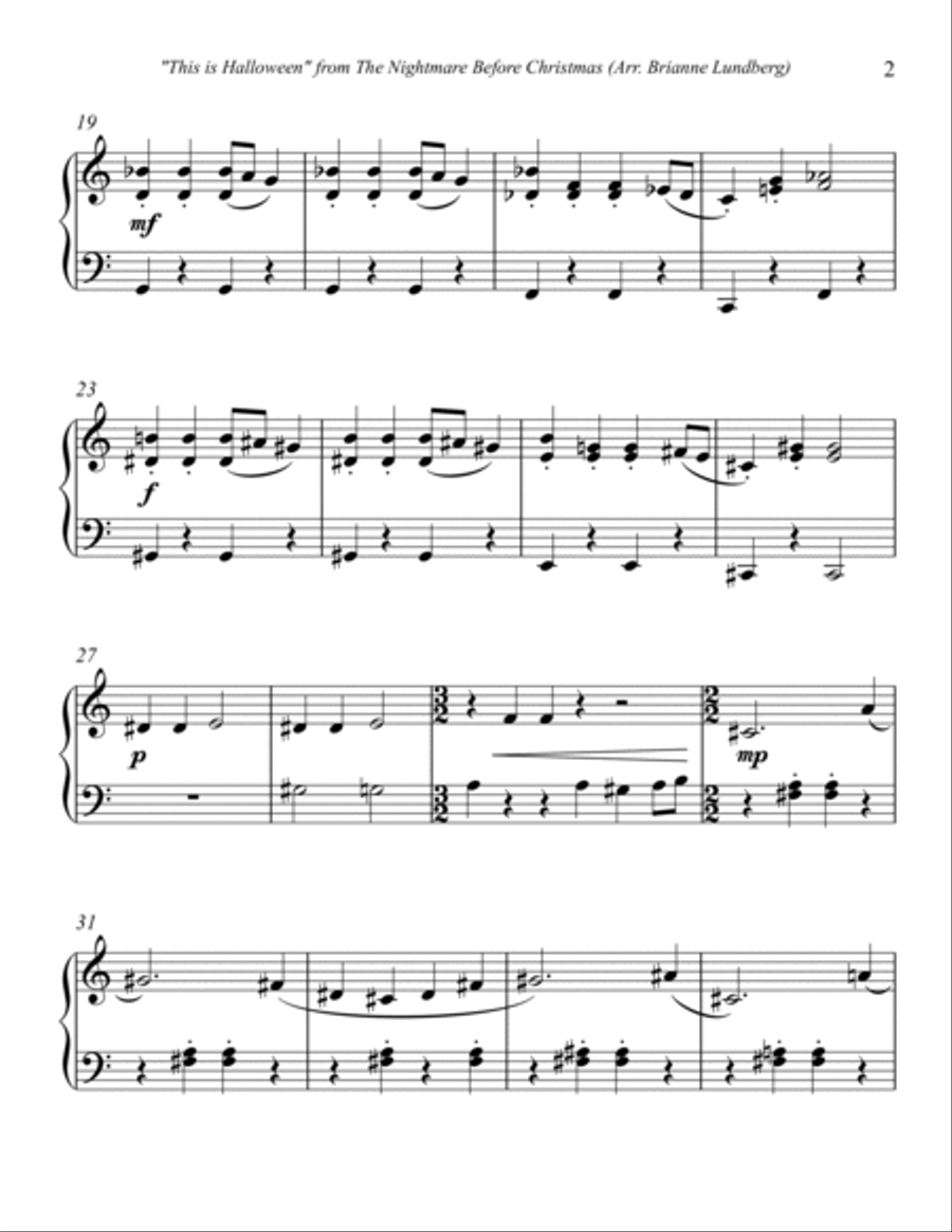 This Is Halloween Piano Solo scores gallery preview page 3